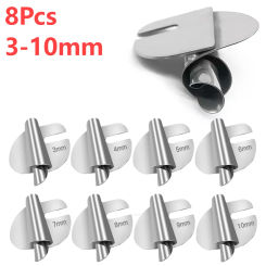 8pcs Stainless Steel Sewing Rolled Hemmer Foot 3mm-10mm Universal Sewing Machine Presser Foot DIY Crafts Hemming Puller Tool
