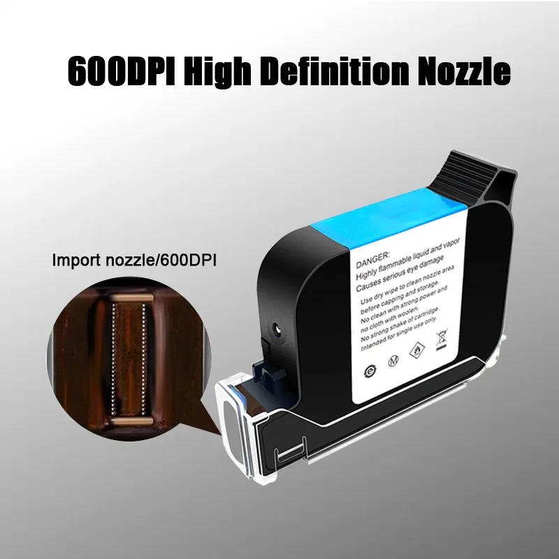 Description Picture 3 of itemEco Solvent Ink Cartridge 2588 Black Thermal Handheld Printer Ink Cartridge For 600DPI Portable Expiry Date 12.7mm Inkjet Coder