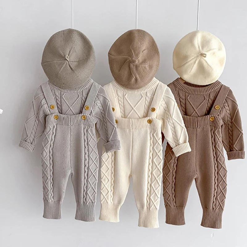 Description Picture 4 of item2025 New Spring Infant Baby Boys Girls Knitting Clothing Set Toddler Baby Boys Girl Clothes Suit Children Knitting Clothes