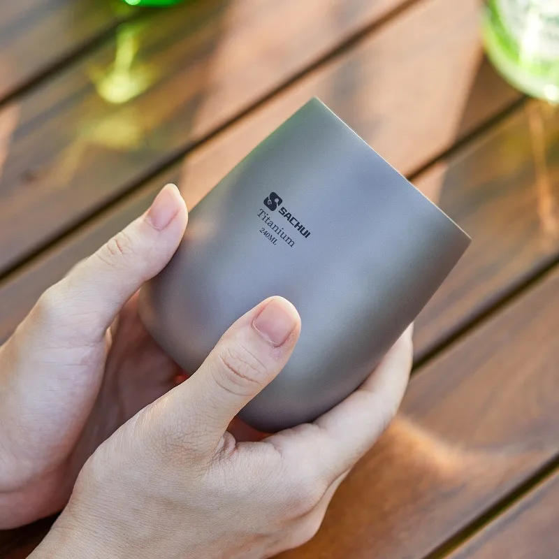 Description Picture 6 of itemPure Titanium Cup Double-layer Anti-scalding Camping Water Cup 120ml/240ml Outdoor Portable Coffee Cup for Camping Hiking Cool