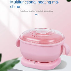 220V Multi-functional Wax Melting Machine with Foldable Silicone Bowl, Portable Hair Removal Wax Heater with Non-Stick Pot