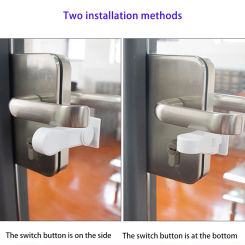 Child Safe Door Lock Universal Door Security Latch 180 Degree Rotating Cabinet Lock Self Adhesive for Window Door Cabinet