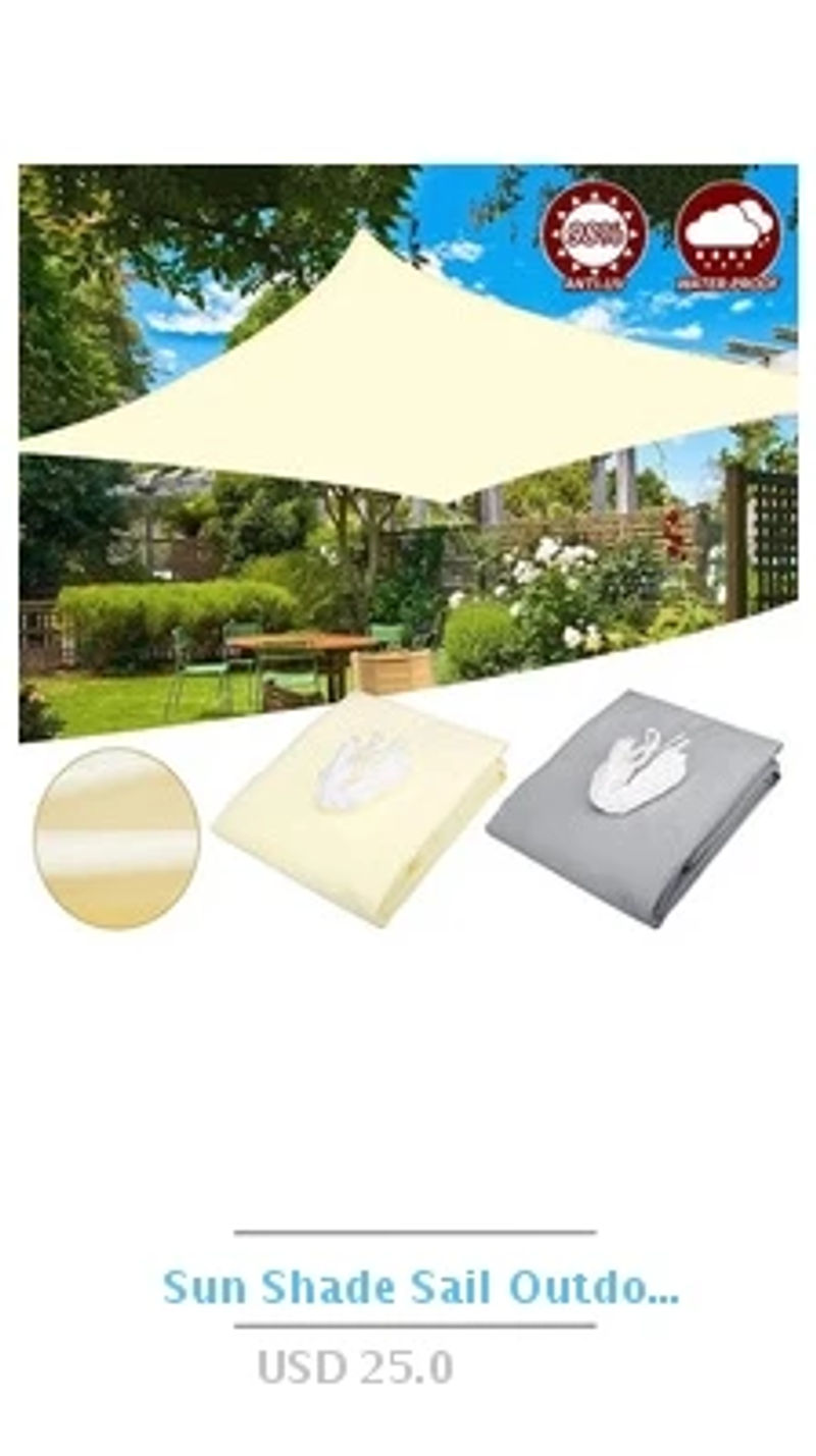 Description Picture 6 of itemSun Shading Mesh Camping Sun Shelter Shade membrane Outdoor Sunblock Mesh Garden Shade Canvas with Grommets Camping Awning 그늘막