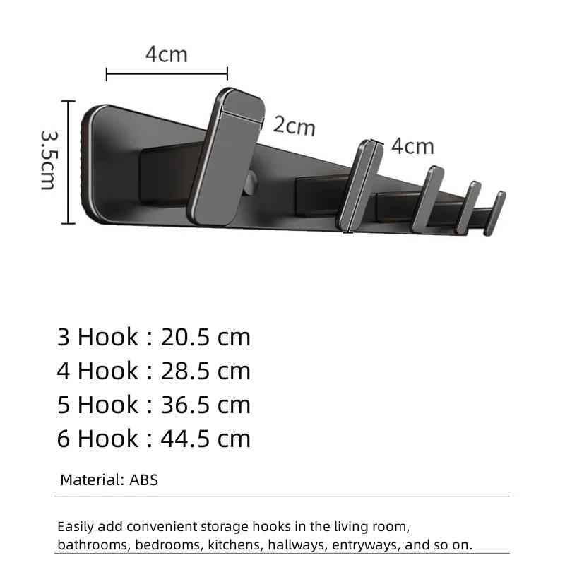 Description Picture 2 of itemSpace Aluminum Gun-Grey Hook Bathroom Towel Hook Living Room Door Back Clothes Rack Simple Storage Hanger for Home Hardware