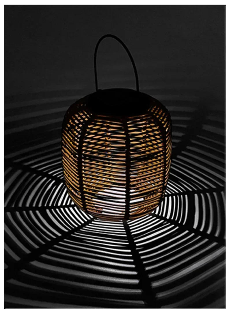 Description Picture 5 of itemNew Handmade Vine Woven Solar Garden Lamp Waterproof Led Camping Courtyard Garden Courtyard Restaurant Home Lamps Solar Power