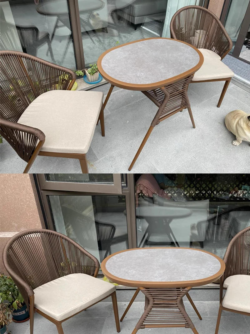 Description Picture 4 of itemSun Loungers Patio Garden Chairs Picnic Lawn PE Rattan Weave Terrace Balcony Outdoor Table Meble Ogrodowe Outdoor Furniture WKGC