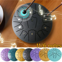 6/3 Inch 11/6 Notes Steel Tongue Drum with Mallets Music Drum Mini Handpan Drum Rain Chime Yoga Meditation Percussion Instrument