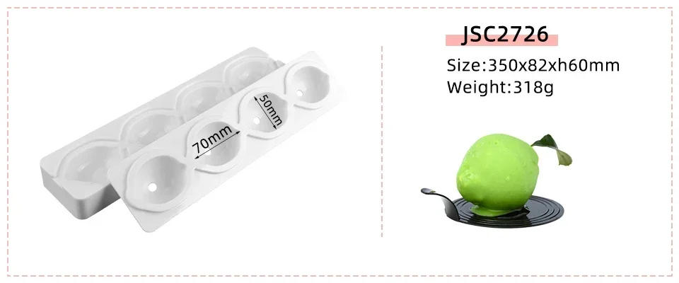 Description Picture 6 of itemFruit Silicone Mold for Pastry Desserts Mousse Cake Mold for Baking 3D Apple Pear Peach Lemon Cherry Strawberry Form Tray