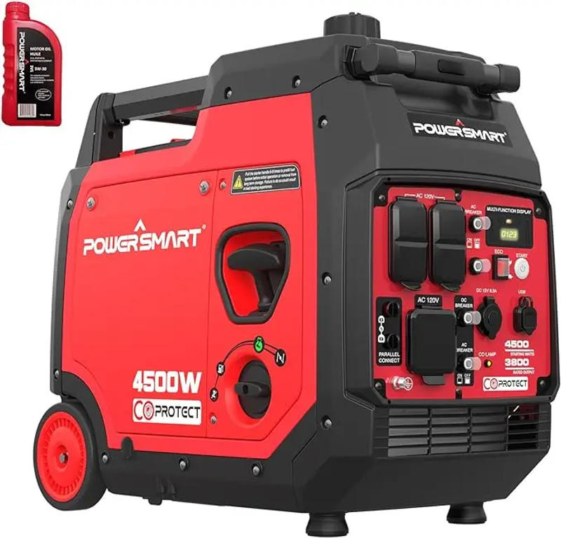Description Picture 2 of item4500-Watt Super Quiet RV-Ready Inverter Generator Portable Generator Gas Powered with Electric Start CO Sensor