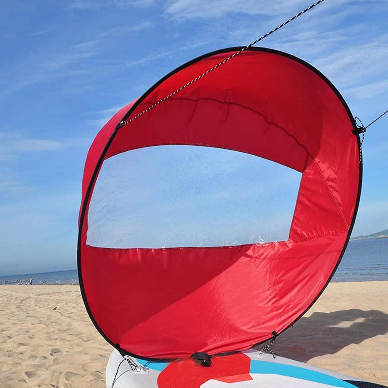 Description Picture 6 of item42'' Foldable Kayak Boat Wind Sail Surfing Wind Paddle Kayak Sail Durable Downwind Paddle Rowing Boats Wind Window Drop Ship Hot