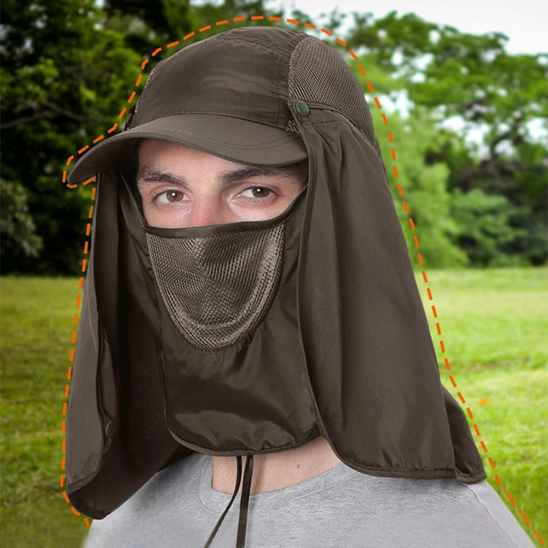 Description Picture 5 of itemSummer Fishing Sun Protection Hat Outdoor Neck Face UV Breathable Cap with Detachable Adjustable Quick Drying Fisherman Hat