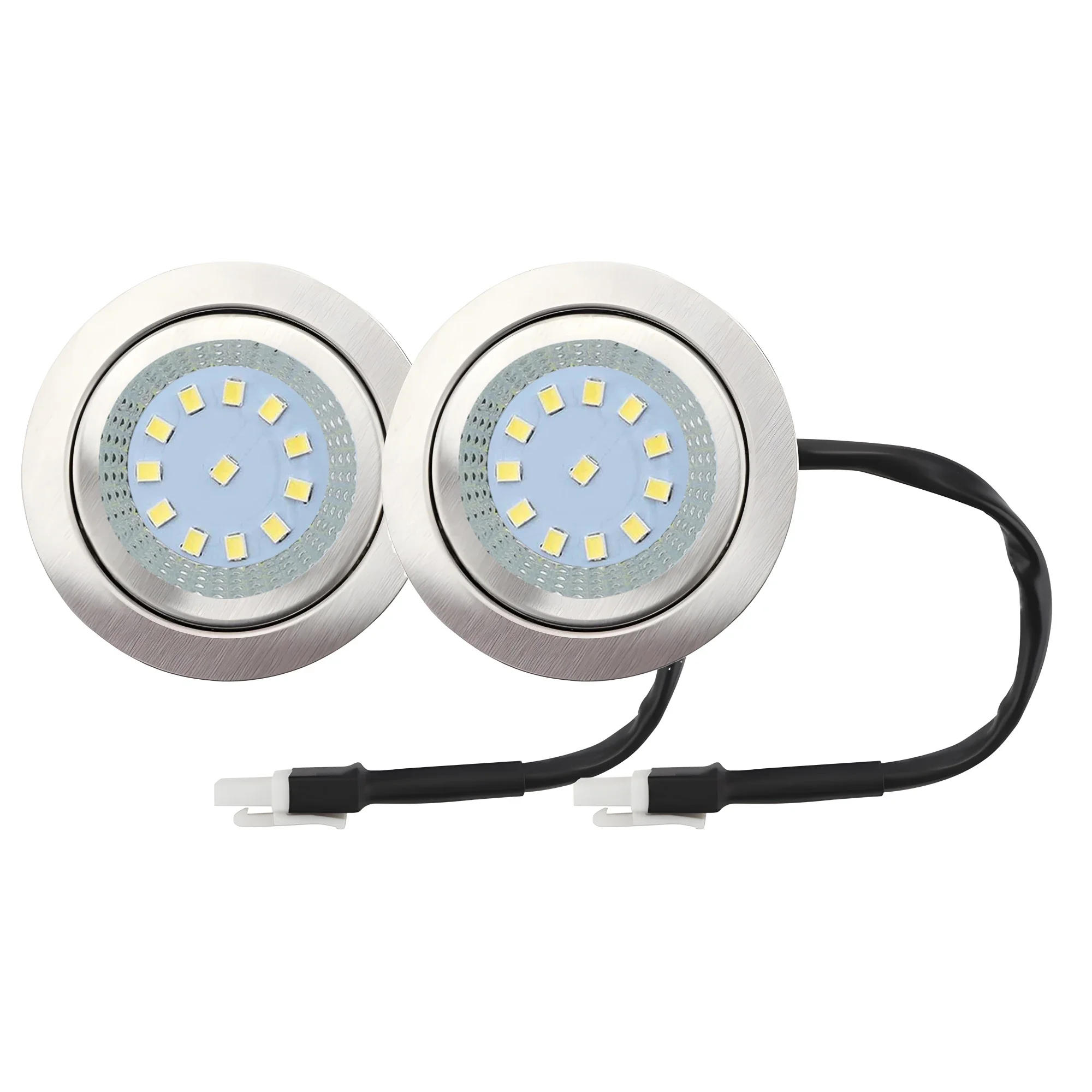 Description Picture 6 of item2-Piece DC 12V Range Hood Light Bulbs Stainless Steel Hood LED Light Replacement Recessed Kitchen Range Hood Light EL Connector