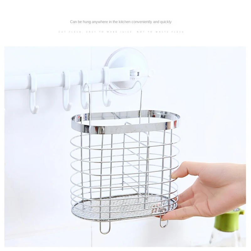 Description Picture 4 of itemMetal Hanging Cutlery Holder Drainer Spoon Fork Chopsticks Storage Basket Rack Kitchen Tool Organizer Tableware Tube Jy25 20