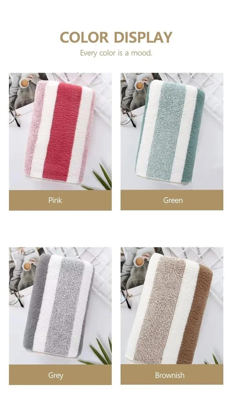 Description Picture 4 of itemQuick Drying Towel Set Soft Hand Towel Bath Towel Quick Drying Absorbent Towels For Bathroom Striped Pattern