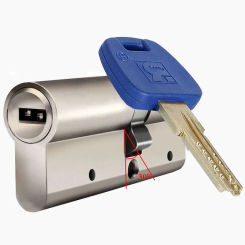 European Standard Universal Security Door Cylinder White Copper Key Gate Indoor Lock Core GP+ Series B 60-95mm 30/30MM-30/65MM