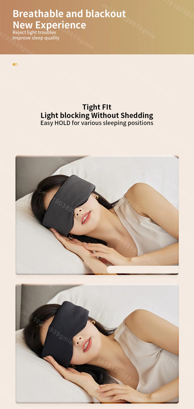Description Picture 3 of itemFull Surround Sleep Eye Mask Blindfold Eye Cover Patch Portable Travel Eye Patch Rest Cover Sleeping Mask Night Earflap