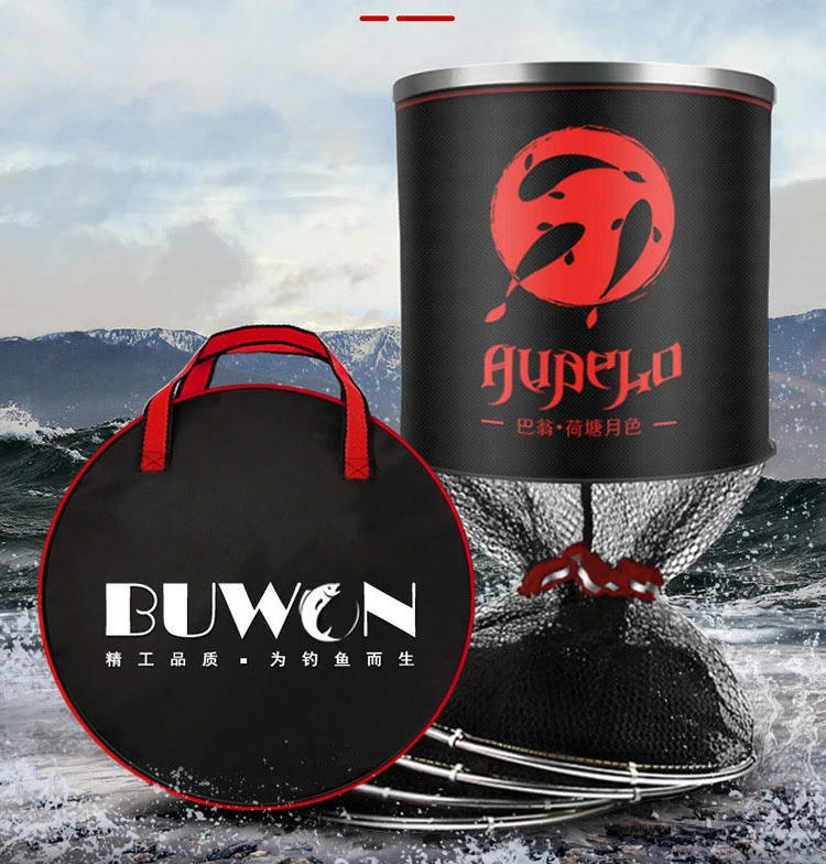 Description Picture 2 of itemFish Guard Net Bag Live Fish Bag Fish Barrel Thickened Quick-drying Glued Fishermen's Steel Ring High-end Fish Guard