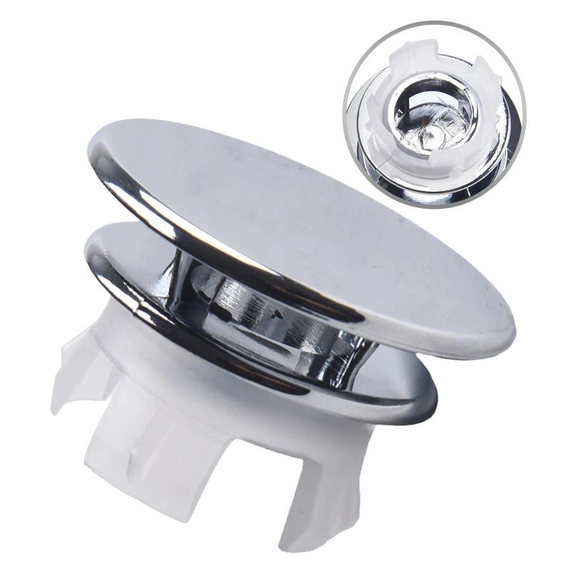 Description Picture 2 of itemChrome Durabile Hole Overflow Cover Bathroom Convenient Cover 33*11.8mm ABS Bathroom Basin Round Silver 2*Cover