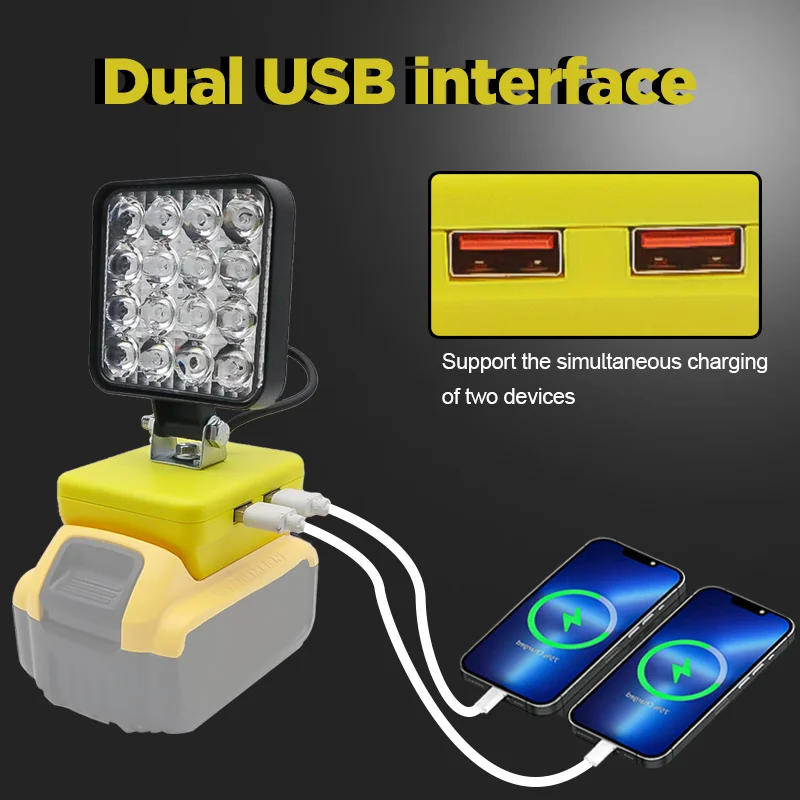 Description Picture 5 of itemLed Light For Dewalt For Milwaukee For Makita For Bosch 18V Battery Spotlight Outdoor Work Fishing Handheld Emergency Tool Lamp