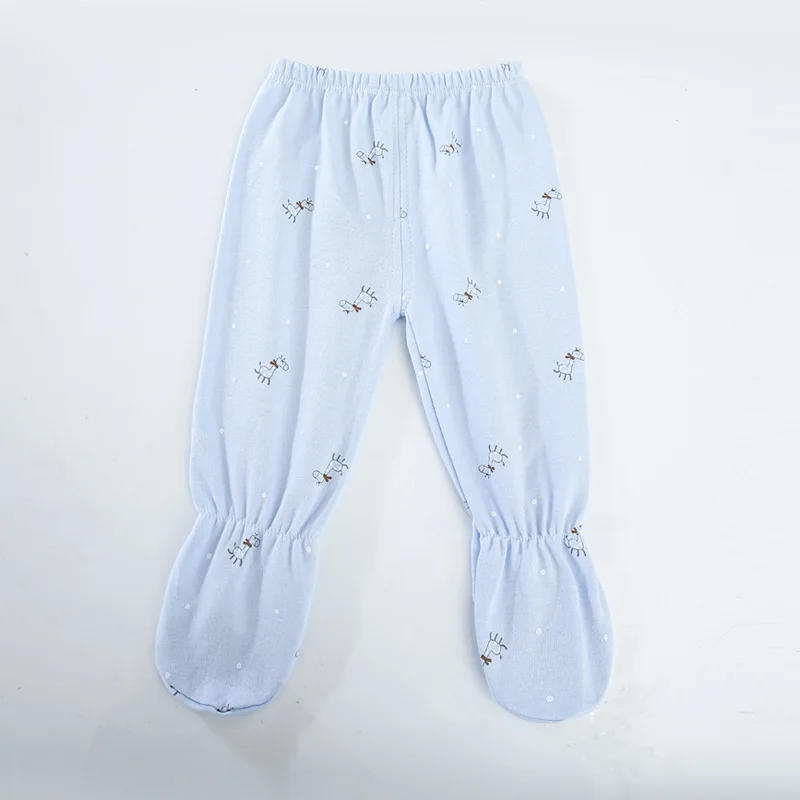 Description Picture 5 of item5 Pieces Pajamas Sleeper Set Newborn Baby Grils Boy Giraffe Clothes Print Romper+Pants+Hat Newborn Boy Outfits Set 0-6M