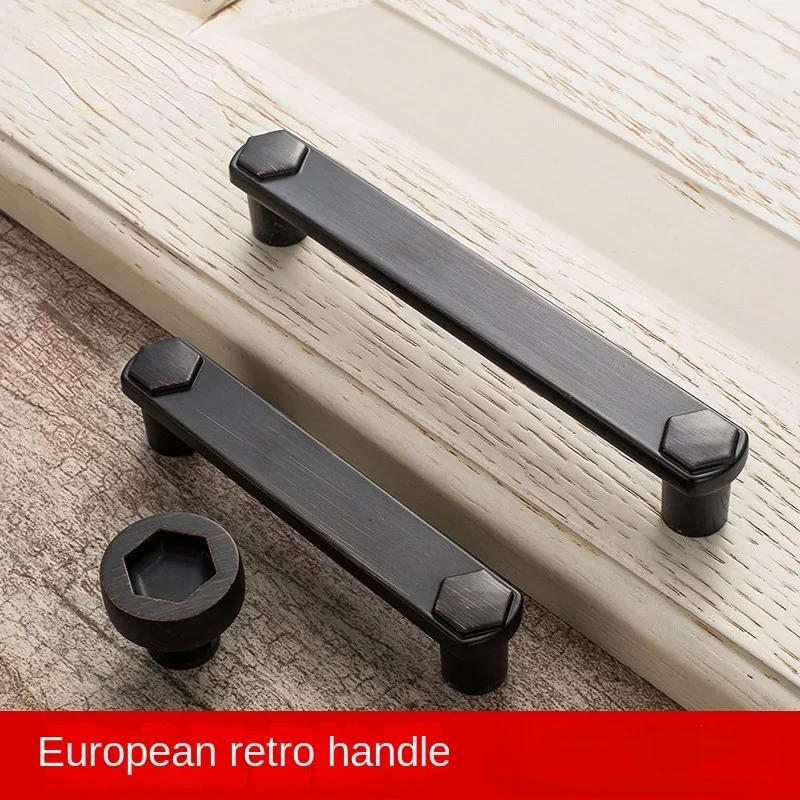 Description Picture 2 of itemVintage Zinc Alloy Black/Coffee Door Handles for Kitchen Cabinet Wardrobe Kitchen Bathroom Knob Furniture Handle