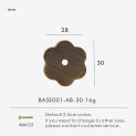 Nurlin Brass 3mm Thickness Furniture Cabinet Wardrobe Handle Knobs Hexapetalous Flower Decorative Base Backplate Balck Gold