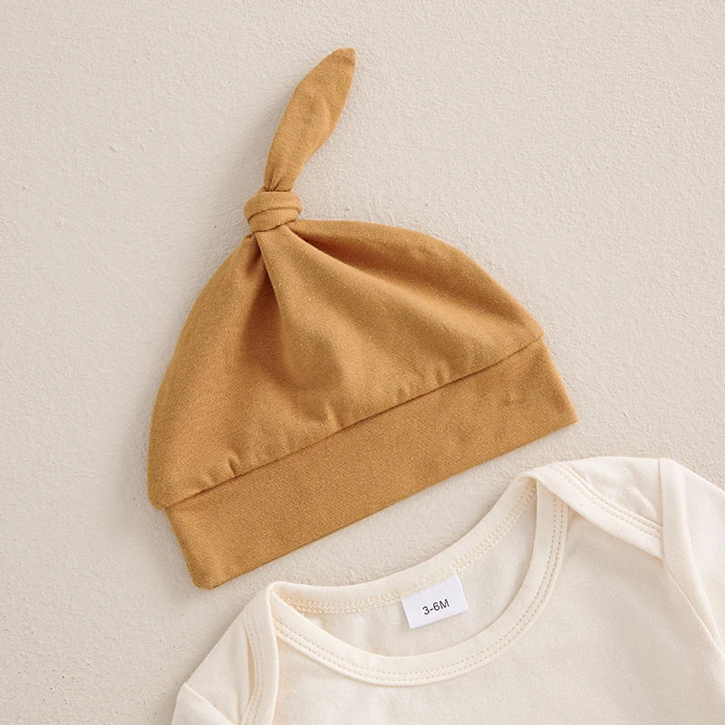 Description Picture 5 of itemBaby 3Pcs Fall Outfits Long Sleeve Sun Print Romper Pants Hat Set Infant Clothes