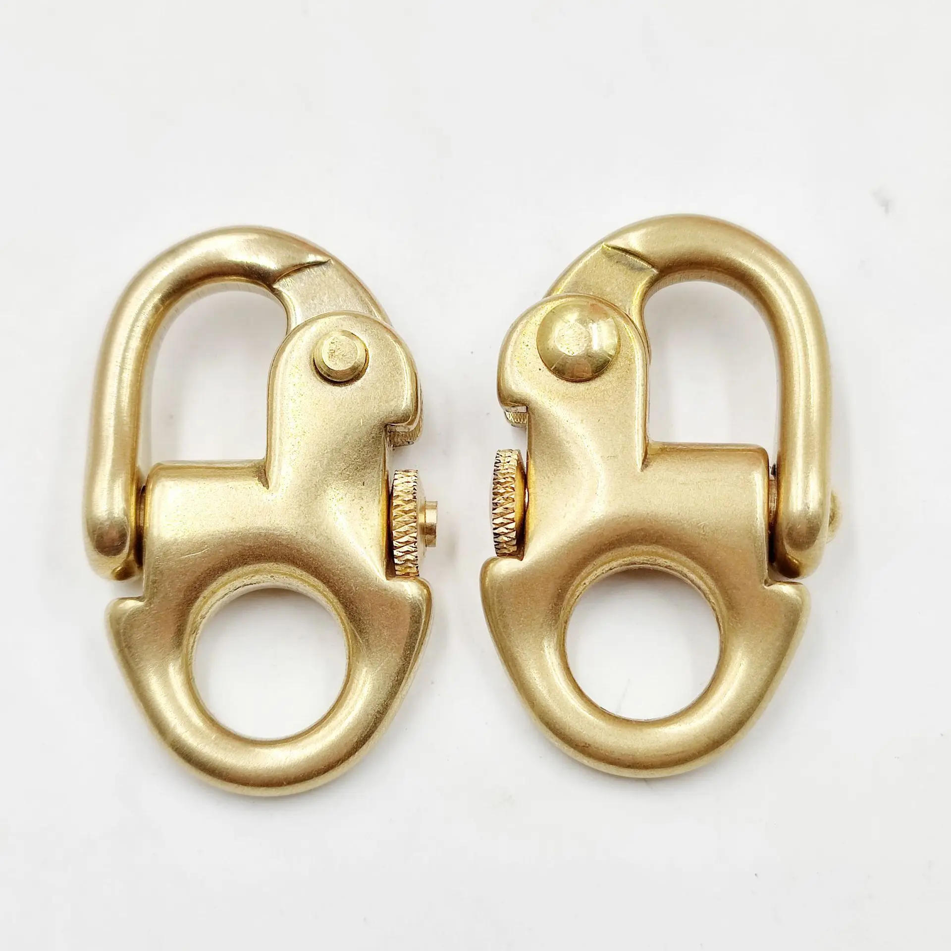 Description Picture 2 of item1 x Solid  Brass Buckle Clasp Buckle Keychain Ring Hook screw pin joint Connecter Bag Strap Leathercraft Accessories Parts