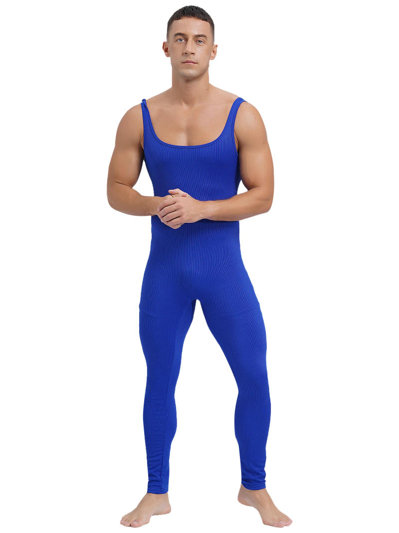 Description Picture 3 of itemMens Athletic Undershirts Jumpsuit Rompers Solid Color Tank Unitard Workout Fitness Wrestling Singlet Bodybuilding Bodysuit