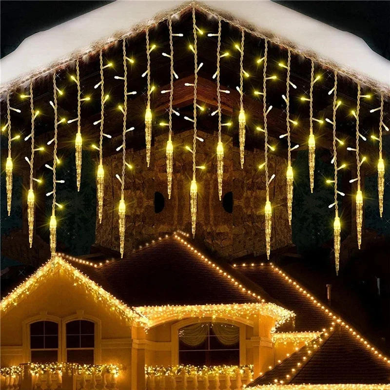 Description Picture 3 of itemChristmas Garland LED Icicle Curtain String Lights Droop Outdoor Garden Street Wedding Decorative lighting Steady on