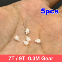 5pcs 0.3M Module Plastic Gear 7T/9T Teeth Toy RC Model Car Drone 0.8mm/1mm Shaft Mini Coreless Motor Transmission Pinion Gear