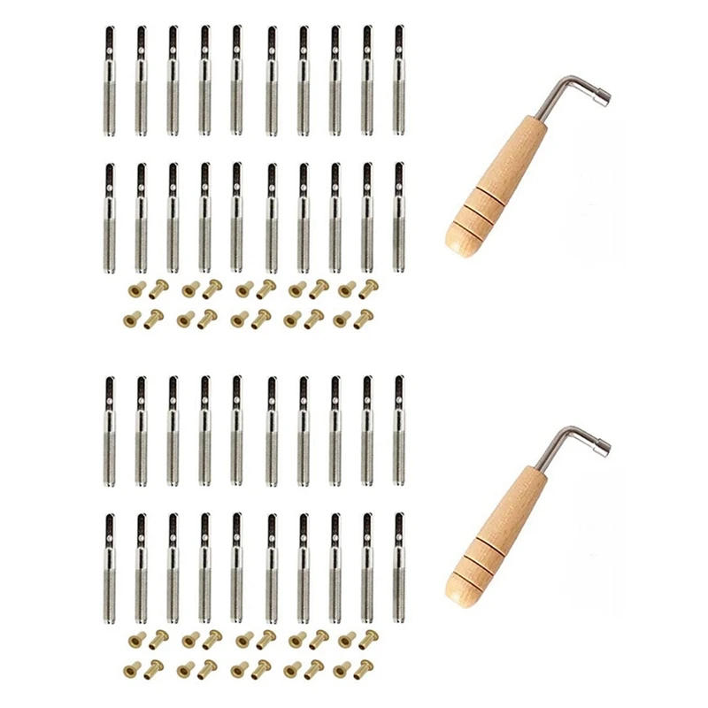 Description Picture 3 of item40 Pcs Tuning Pin Nails And 40Pcs Rivets,With L-Shape Tuning Wrench,For Lyre Harp Small Harp Musical Stringed Instrument