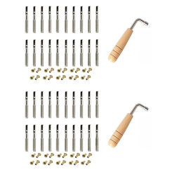 40 Pcs Tuning Pin Nails And 40Pcs Rivets,With L-Shape Tuning Wrench,For Lyre Harp Small Harp Musical Stringed Instrument