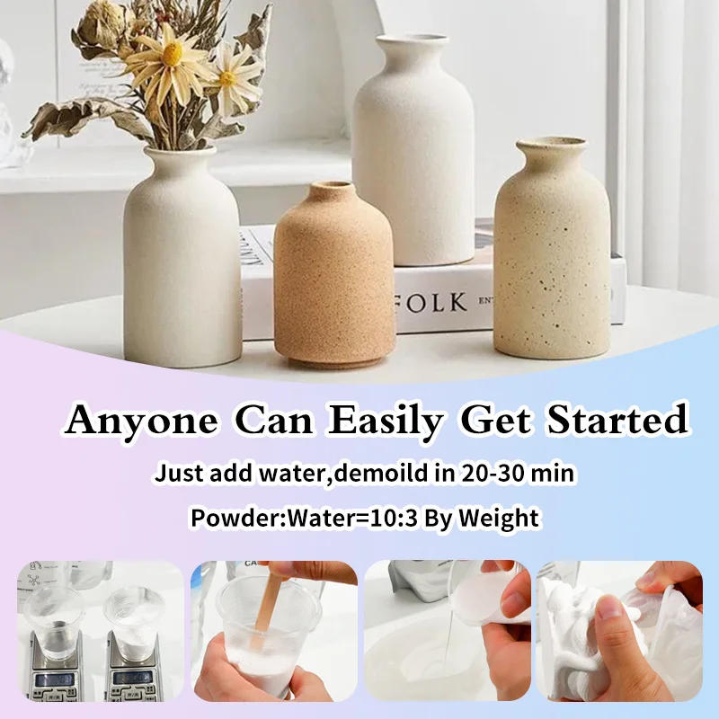 Description Picture 3 of item2KG/2.5KG/3KG Resin Casting Powder High-Density White Plaster Powder Raw Material for Handmade Clay Crafts Wholesale