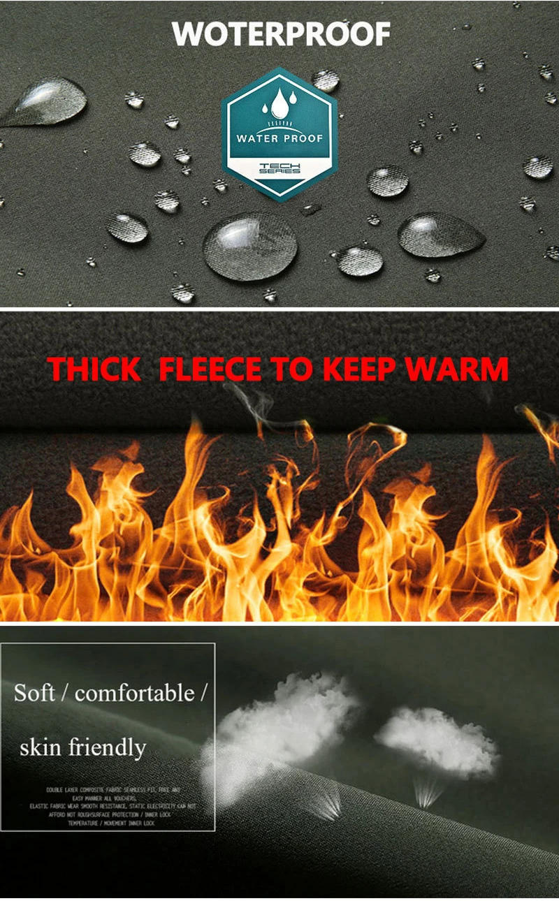 Description Picture 4 of itemWomen Fleece Softshell Jacket +Pants Winter Waterproof Warm Hiking Jacket Set Outdoor Camping Fishing Hunting Trekking Ski Suit