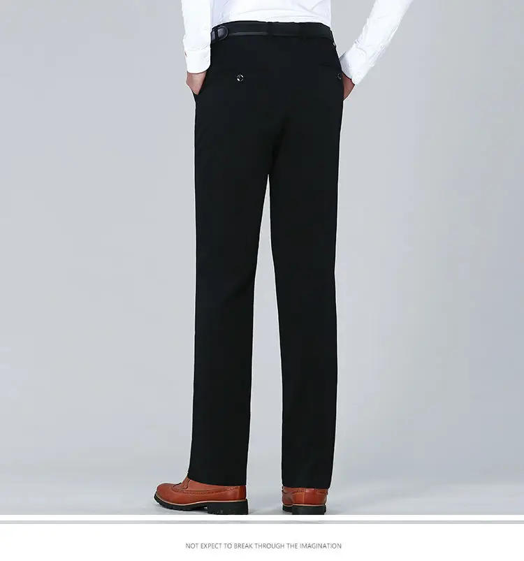 Description Picture 5 of item2024 Spring Summer Men's New Thin Solid Color Trousers Male Long Elastic Suit Pants Men High Waist Business Casual Pants K403