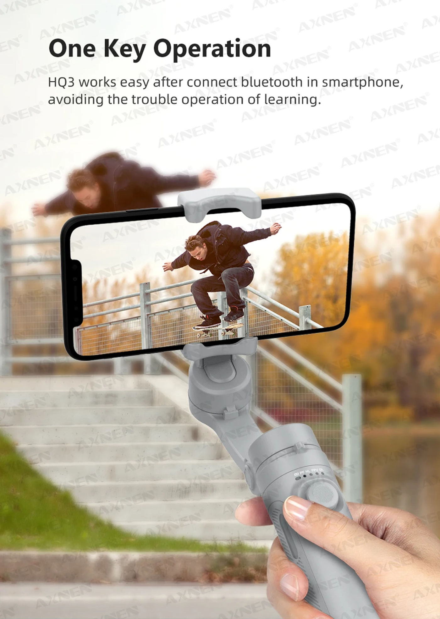 Description Picture 6 of itemHQ3 Handheld Vlog Stabilizer 3-Axis Gimbal Video Record Self Anti Shake Phone Holder for Smartphone Tiktok live Photography Kit