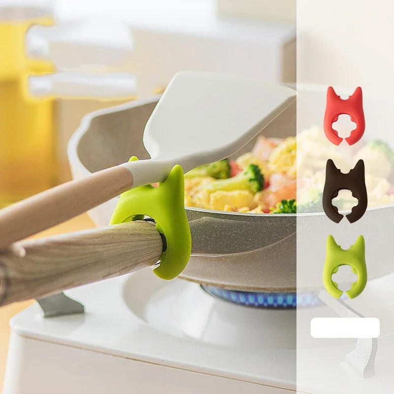 Description Picture 5 of itemMultifunctional Spatula Holder Anti Scalding and Overflow Silicone Spoon Holder Clip Creative Integrated Devil Cooking Pot Clip