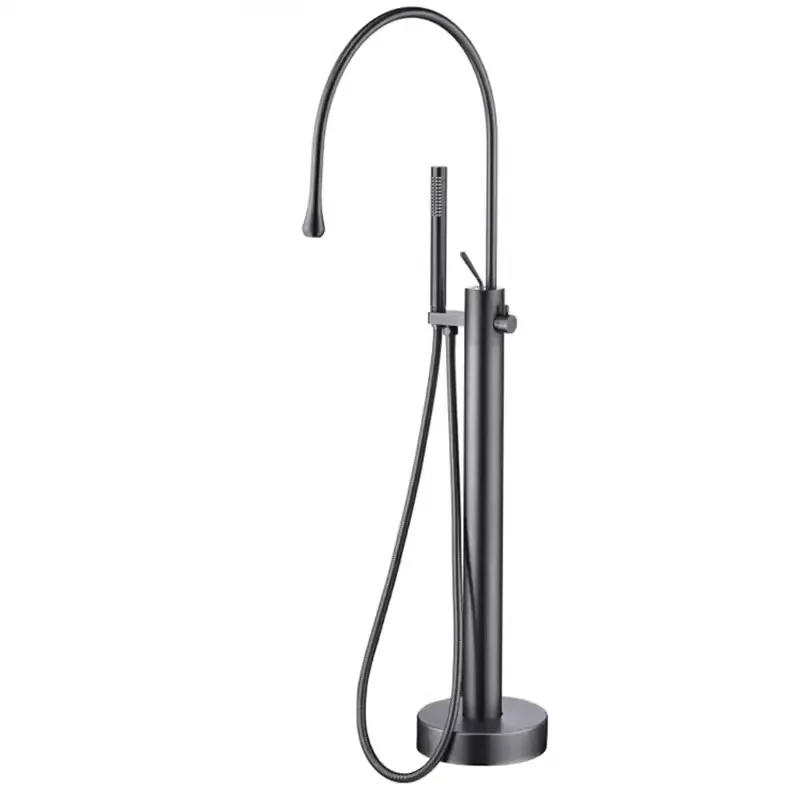 Description Picture 6 of itemFaucet Set Floor Decked Brass Rotate Spout Brush Gold  Bathtub Mixer Morden Style Bathroom Taps