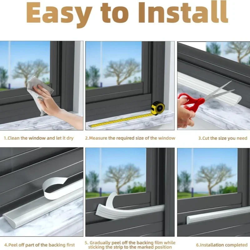 Description Picture 2 of itemZEXEF Window Self Adhesive Reduce Noise Wedge Weather Strip Soundproof Windproof Window Gap Light Blocking Sealing Strip