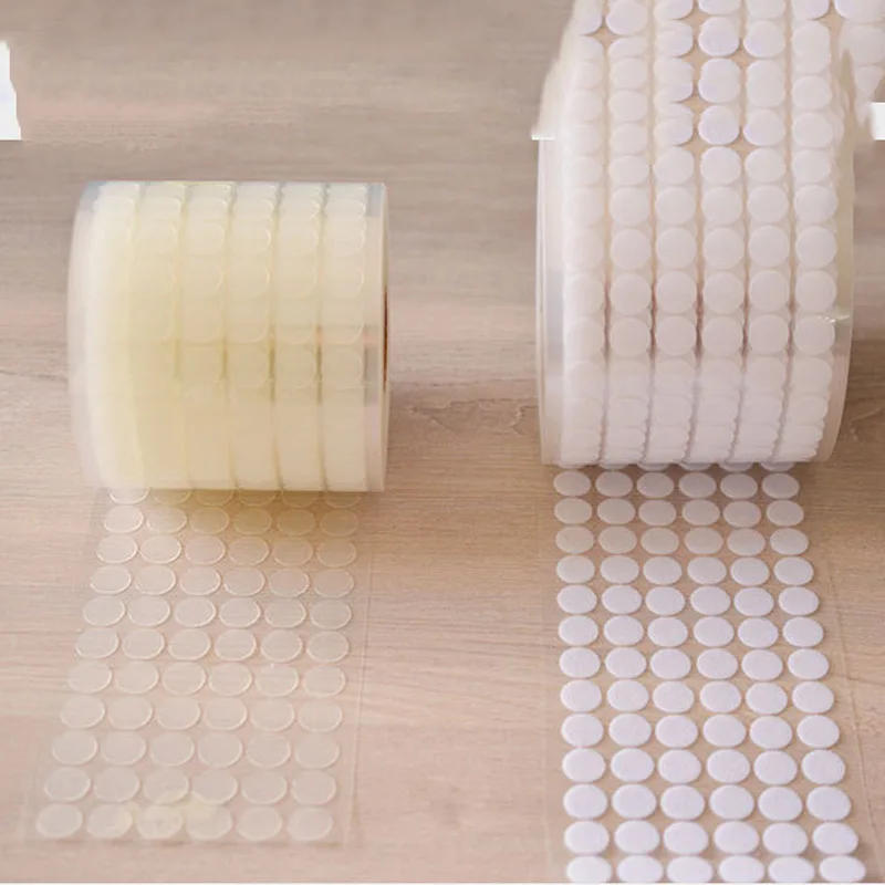 Description Picture 6 of itemWholesale 1roll Dot Sticker Tape Glue Adhesive Fastener 10/15/20mm Nylon Hook Loop Glue Round Strong Self Adhesive Fastener Tape