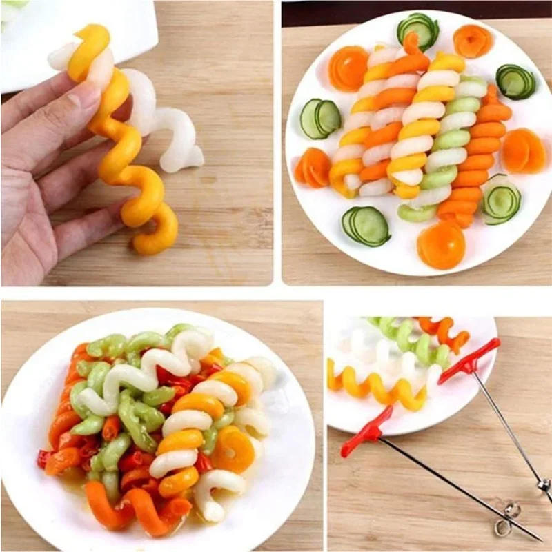 Description Picture 5 of itemPotato Carrot Cucumber Spiral Vegetable Cutter Slicer Manual Roller French Fry Cutter Making Twist Shredder Grater Kitchen Tools