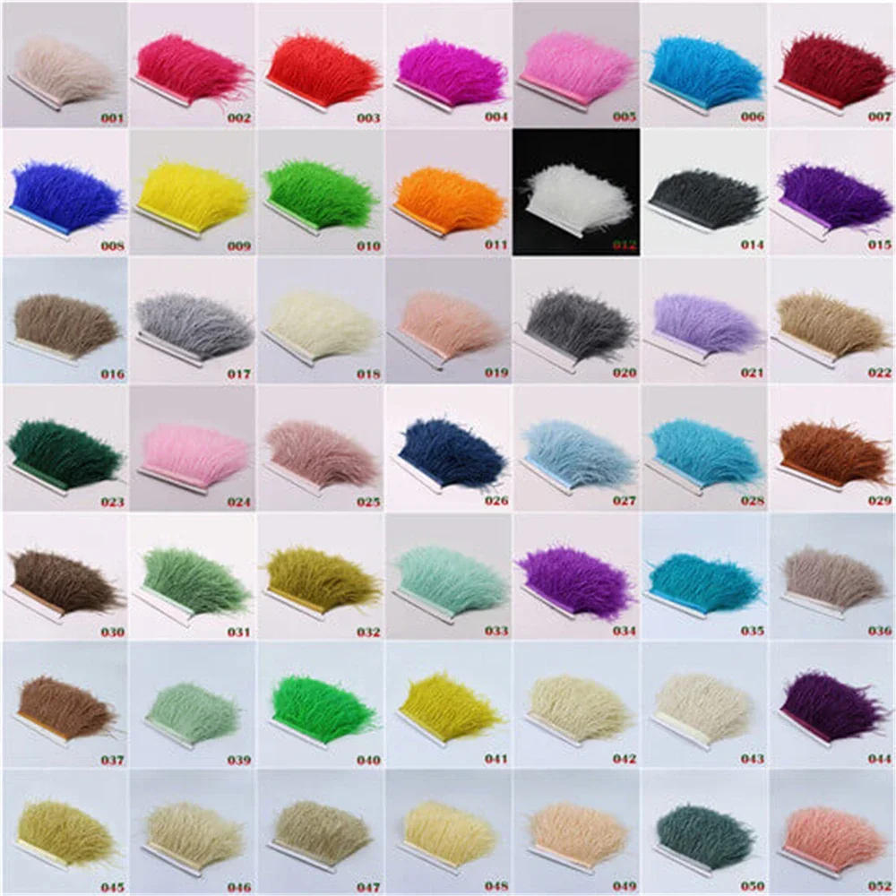 Description Picture 5 of item1 Meter Natural Ostrich Feathers Trim Fringe 8-10cm Decoration for Party Wedding Dress Clothes Sewing  Accessory Crafts Plume