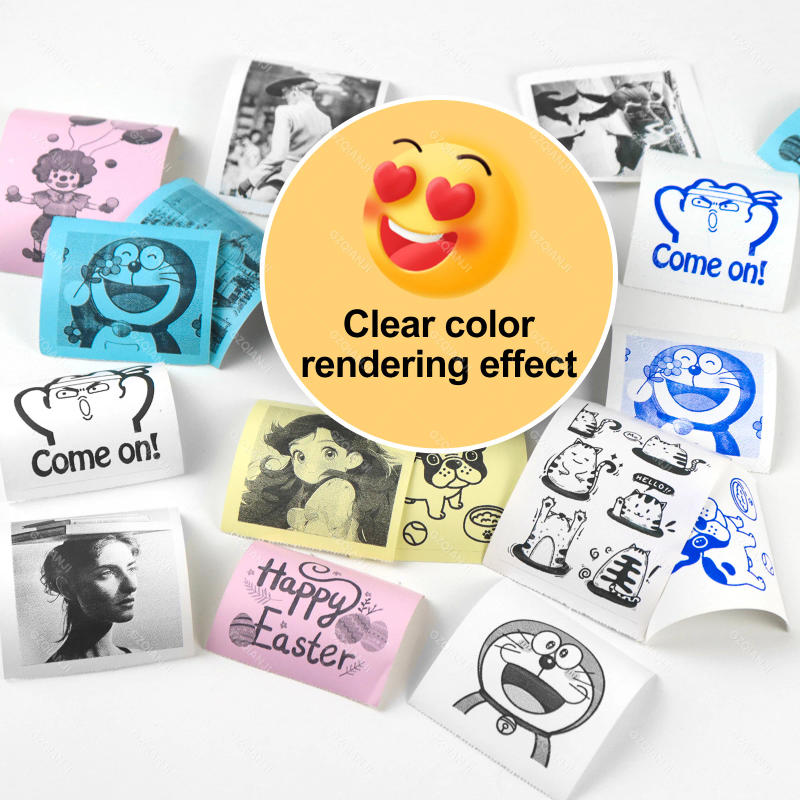 Description Picture 4 of item58mm thermal Color White Sticker Adhesive Notes Paper Rolls DIY Receipt Bill Drawing for Peripage A6 Mini Photo Printer Papers