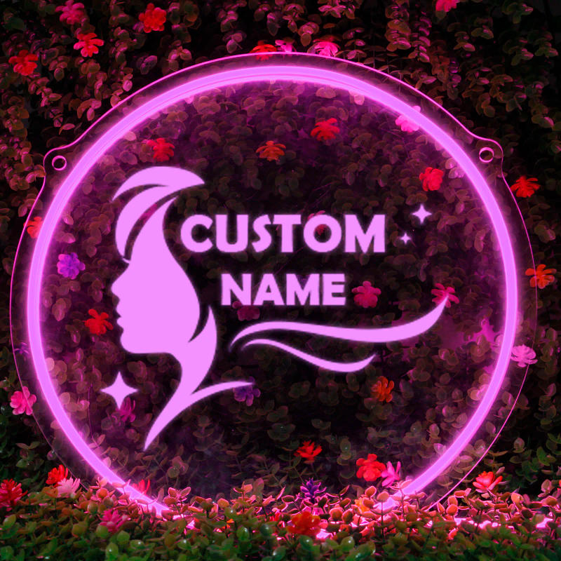 Description Picture 4 of item1PC Round Shape Warm White Not Easy Custom Name To Break Neon Night Light Acrylic Board Transparent For Beauty Salon Decor