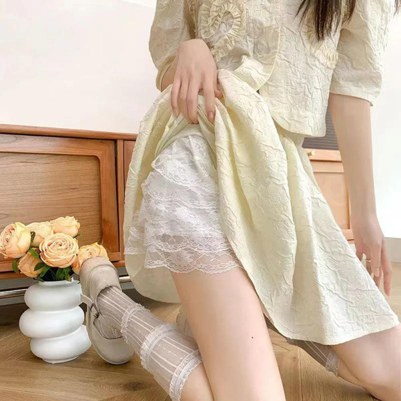 Description Picture 6 of itemLace Safety Pants Women Elastic Waist Home Sleep Shorts Floral Loose Bottom Summer Anti-glare Shorts Underwear Accessories