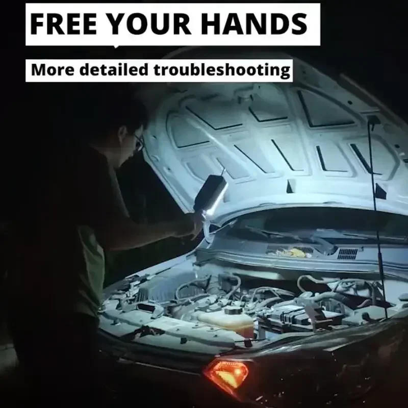 Description Picture 4 of item1/2/4PCS Work Light Portable Lamp Hook Magnet Camping Lamp High Low COB USB Rechargeable 18650 Flashlight Torch Work Waterproof