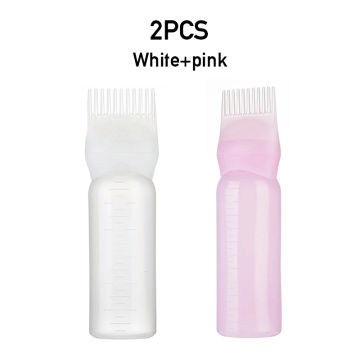 1/2/3Pcs 3 Colors Plastic Hair Dye Refillable Bottle Applicator Comb Dispensing Salon Hair Coloring Hairdressing Styling Tools