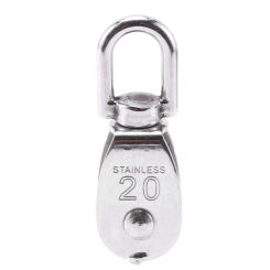 Steel Wire Pulley Stainless Steel M20 Heavy Duty Steel Single Wheel Swivel Lifting Rope Pulley Block For Wire Rope