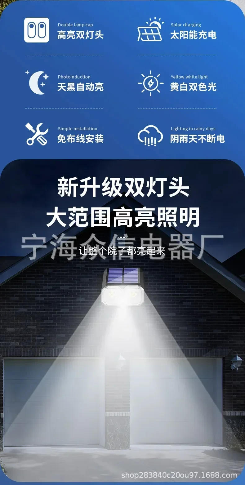 Description Picture 3 of itemLED Villa Landscape Garden Courtyard Party Decor Waterproof Tree Wall Lamps Outdoors Solar Powered Floor Mounted New Lawn Lights